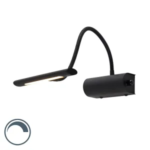 Dizajn stenska svetilka črna 18,5 cm z LED z zatemnilnikom - Tableau