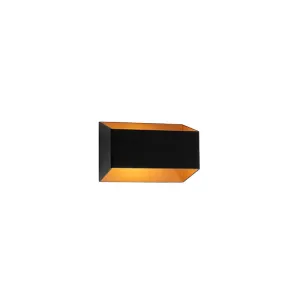 Dizajn stenska svetilka črna z zlatom - Alone S
