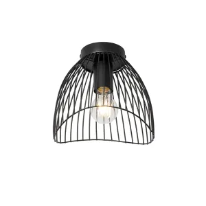 Dizajn stropna svetilka črna 20 cm - Pua