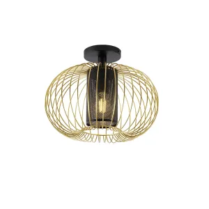 Dizajn stropna svetilka zlata s črno - Marnie