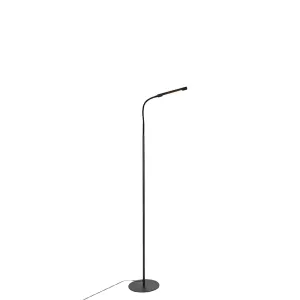 Dizajnerska stoječa svetilka črna z LED z zatemnitvijo na dotik - Palka