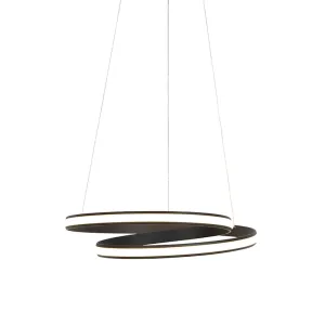 Dizajnerska viseča svetilka črna 55 cm z LED - Rowan