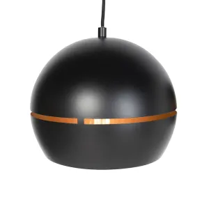 Dizajn viseča svetilka črna z zlato notranjostjo 3 luči - Buell