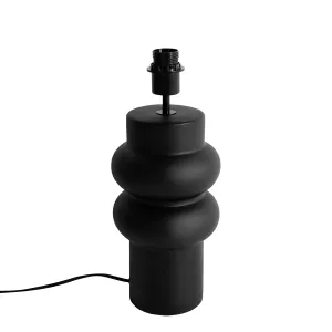 Dizajnerska namizna svetilka črna keramika 17 cm brez senčnika - Alisia