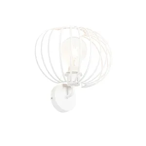 Dizajnerska stenska svetilka bela 30 cm - Johanna