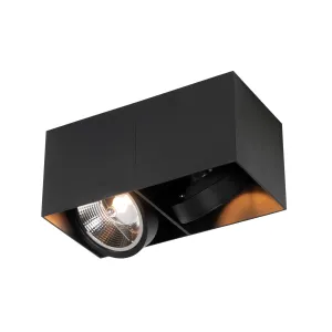 Design spot črna pravokotna AR111 2-light - Box