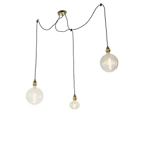 Viseča svetilka v zlati barvi s 3 lučkami, vključno z LED jantarno zatemnitvijo - Cava Luxe #126729