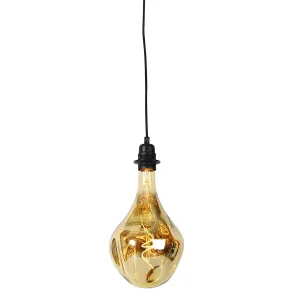 Viseča svetilka črna zatemnitvena vključno z LED ogledalom zlata zatemnitvena - Cava Luxe