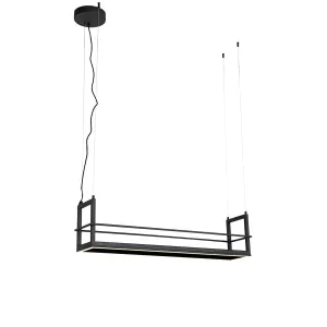 Viseča svetilka črna z nosilcem, vključno z LED 3-stopenjskim zatemnitvijo - Cage Rack