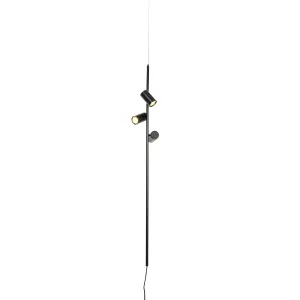 Viseča svetilka črna z nožnim stikalom 3 luči - Jeana Luxe