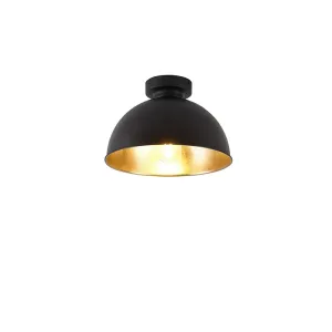 Industrijska stropna svetilka črna z zlatom 28 cm - Magnax