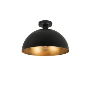 Industrijska stropna svetilka črna z zlatom 35 cm - Magna