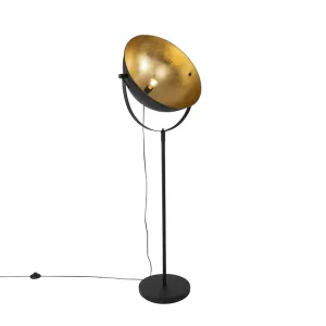 Industrijska talna svetilka črna 50 cm z zlato nastavljivo - Magnax