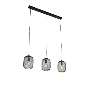 Industrijska viseča svetilka črna 110 cm 3-svetlobna - Bliss Mesh