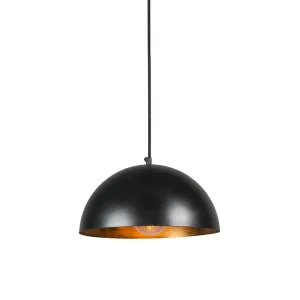 Industrijska viseča svetilka črna z zlatom 35 cm - Magna Eco