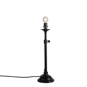 Klasična namizna svetilka črno nastavljiva brez senčnika - Accia