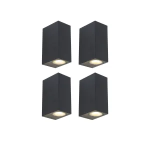 Komplet 4 modernih stenskih svetilk črne IP44 - Baleno II
