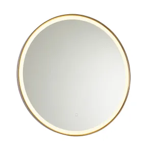 Kopalniško ogledalo rožnato zlato 70 cm z LED z zatemnitvijo na dotik - Miral