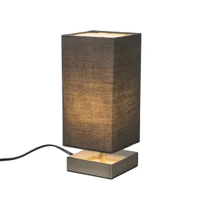 Moderna namizna svetilka siva z jeklom - Milo