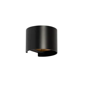 Moderna stenska svetilka črna okrogla - Edwin