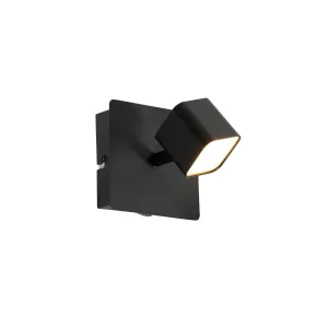 Moderna stenska svetilka črna z LED s stikalom - Nola