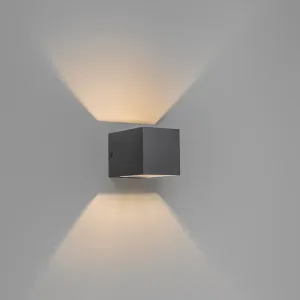 Moderna stenska svetilka temno siva - Transfer