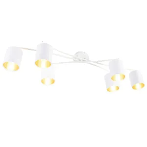 Moderna stropna svetilka bela 6-luč - Lofty