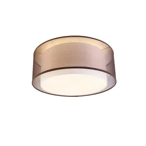 Moderna stropna svetilka rjava z belo 50 cm 3-svetloba - Drum Duo
