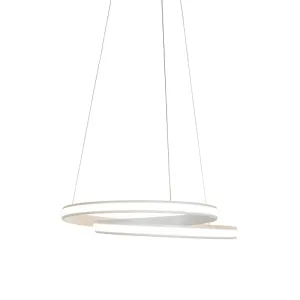 Moderna viseča svetilka bela 55cm z LED - Rowan
