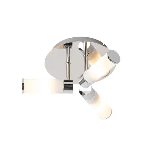 Moderna kopalniška stropna svetilka krom 3-svetlobna IP44 - Bath