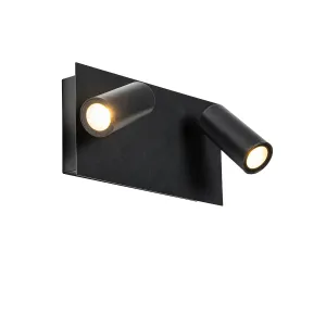 Moderna zunanja stenska svetilka črna z LED 2 lučkami IP54 - Simon