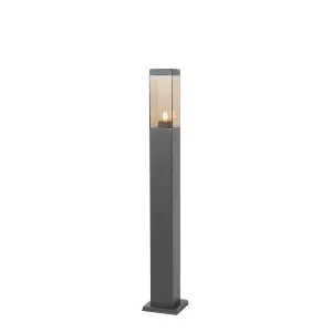 Moderna zunanja svetilka temno siva z dimom 80 cm - Malios