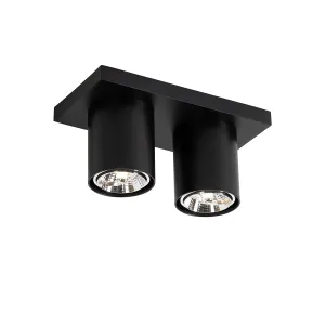 Moderni stropni reflektor črn 2-light - Tubo