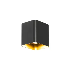 Moderna stenska svetilka črna z LED IP54 kvadratno - Evi