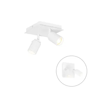 Moderni kopalniški reflektor beli kvadratni 2-svetlobni IP44 - Ducha