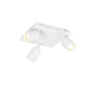 Moderni kopalniški reflektor beli kvadratni 3-svetlobni IP44 - Ducha