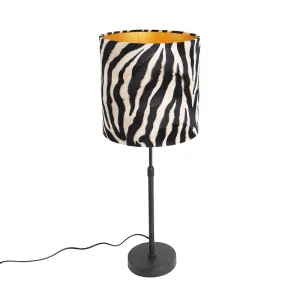 Namizna svetilka črna senca zebra dizajn 25 cm nastavljiv - Parte
