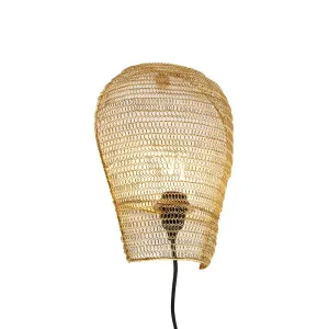Orientalska stenska svetilka zlata 35 cm - Nidum