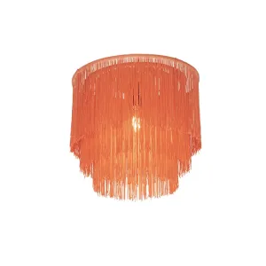 Orientalska stropna svetilka zlato roza odtenek z obrobami - Franxa