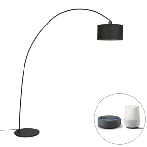 Pametna moderna obločna svetilka črna z A60 Wifi - Vinossa