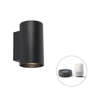 Pametno oblikovana stenska svetilka črna z WiFi GU10 - Sandy