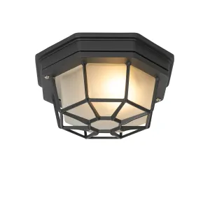 Podeželska stropna svetilka temno siva IP44 - Bri S