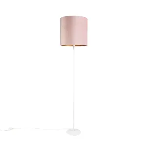 Romantična talna svetilka bela z roza odtenkom 40 cm - Simplo