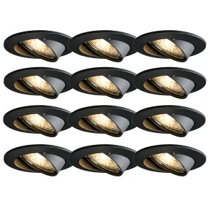 Set 12 modernih vgradnih reflektorjev črne nagibne - Edu