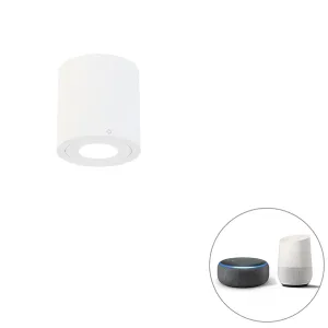 Smart kopalniški reflektor bel okrogel IP44 vključno z Wifi GU10 - Capa