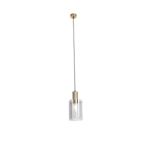 Pametna viseča svetilka iz medenine z dimnim steklom vključno z WiFi A60 - Vidra