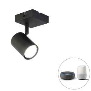 Smart spot črn nastavljiv kvadrat vključno z WiFi GU10 - Jeana