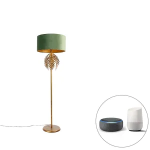 Pametna stoječa svetilka zlata z zelenim senčnikom vključno z Wifi A60 - Botanica