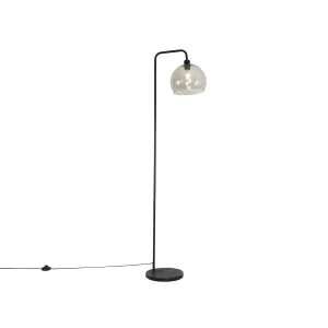 Pametna stoječa svetilka črna z dimnim steklom, vključno z WiFi A60 - Maly