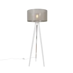 Sodobna stojalo za talno svetilko bela z odtenkom 50 cm - Tripod Classic